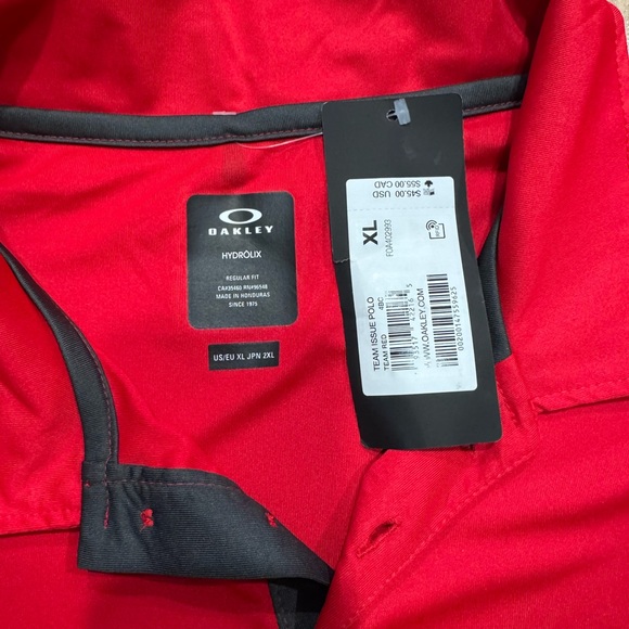 OAKLEY Men's Size XL Team Issue Hydrolix Shirt, Athletic Dri-Fit Golf Polo - Picture 2 of 3